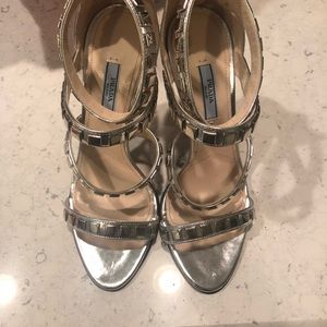 Brand New Prada Silver Heels